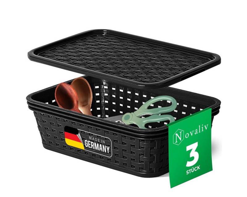 Novaliv Aufbewahrungsbox - (3 St), 3x Aufbewahrungsbox, 3x Kunststoffdeckel von Novaliv