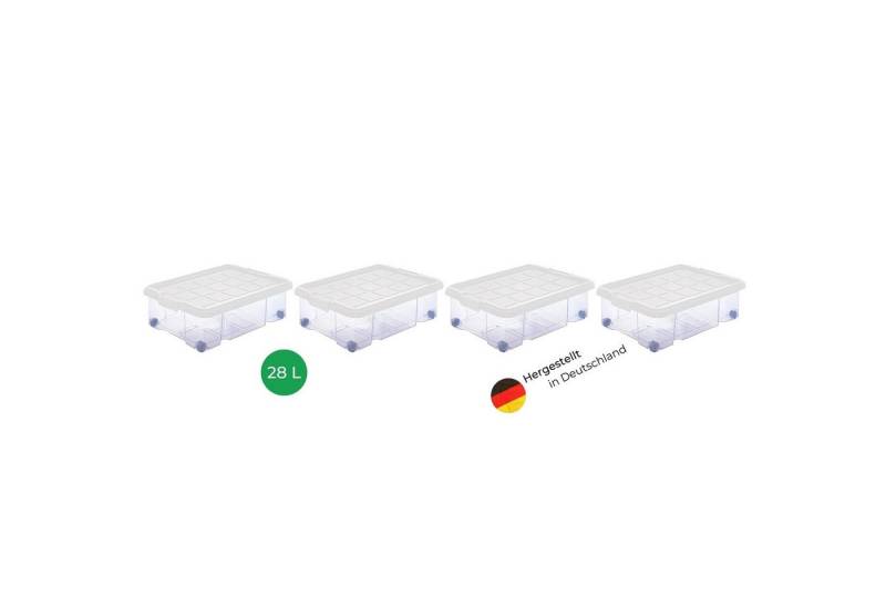 Novaliv Aufbewahrungsbox - (4 St), 4x Aufbewahrungsbox, 4x Deckel, 16x Rollen von Novaliv