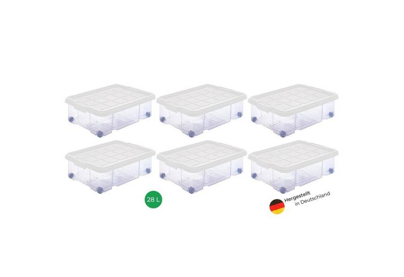 Novaliv Aufbewahrungsbox - (6 St), 6x Aufbewahrungsbox, 6x Deckel, 24x Rollen von Novaliv