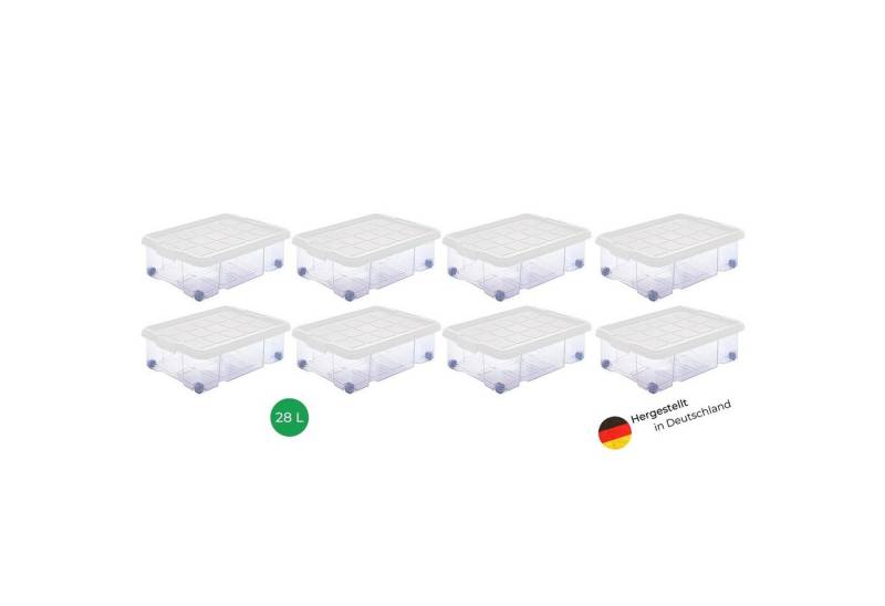 Novaliv Aufbewahrungsbox - (8 St), 8x Aufbewahrungsbox, 8x Deckel, 32x Rollen von Novaliv