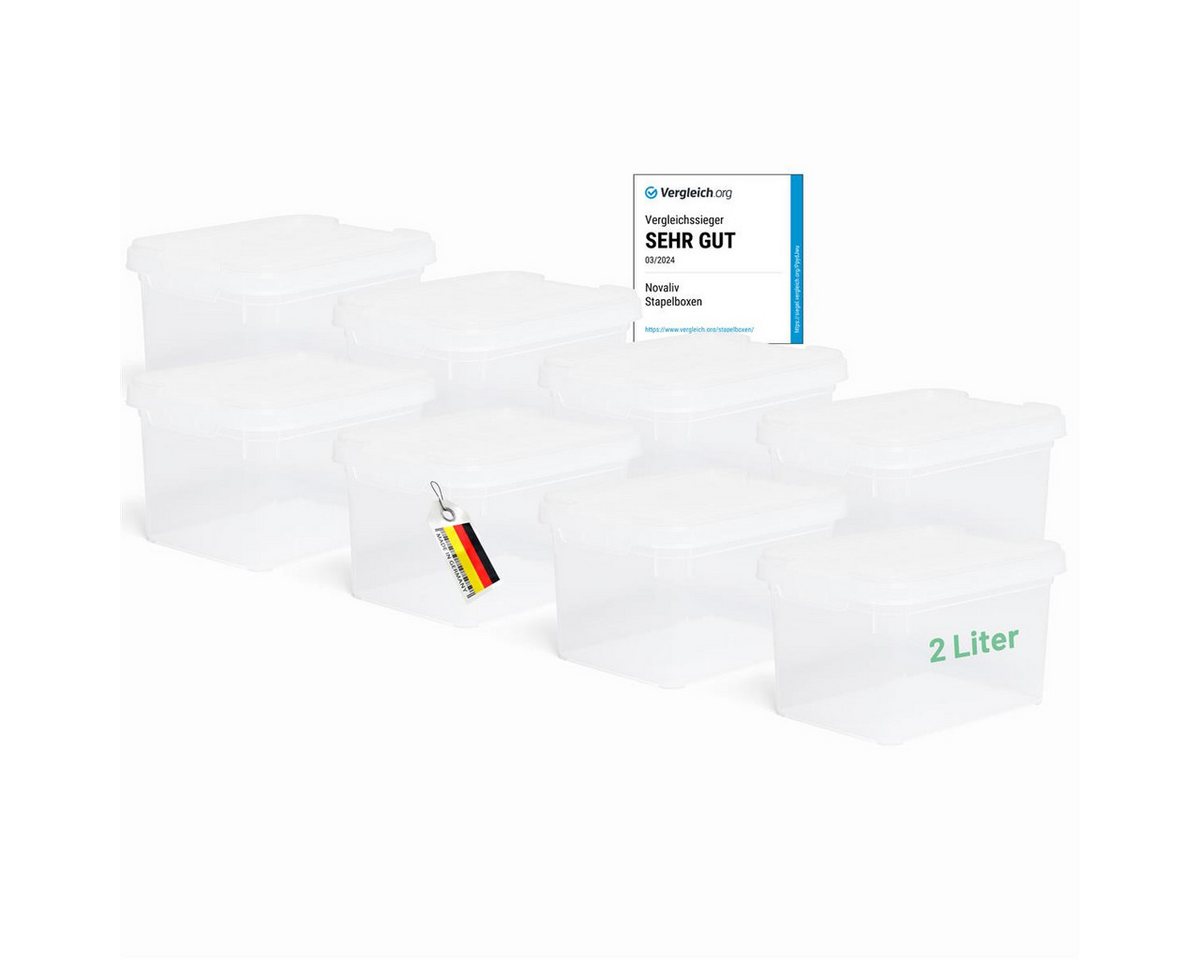 Novaliv Aufbewahrungsbox - (8 St), 8x Aufbewahrungsbox, 8x Deckel von Novaliv