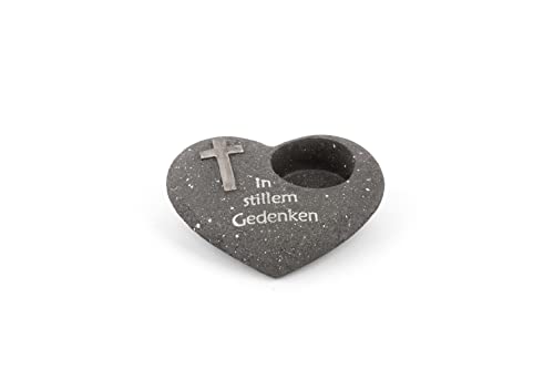 Novaliv Grabschmuck Herz Anthrazit mit Kreuz Spruch In stillem Gedenken Grabdeko Grabherz Wetterfest Grabdekoration Gedenkstein Teelichthalter Trauerstein Novaliv Grabschmuck Herz Anthrazit mit Kreuz Spruch In stillem Gedenken Grabdeko Grabherz Wetterfest Grabdekoration Gedenkstein Teelichthalter Trauerstein von Novaliv