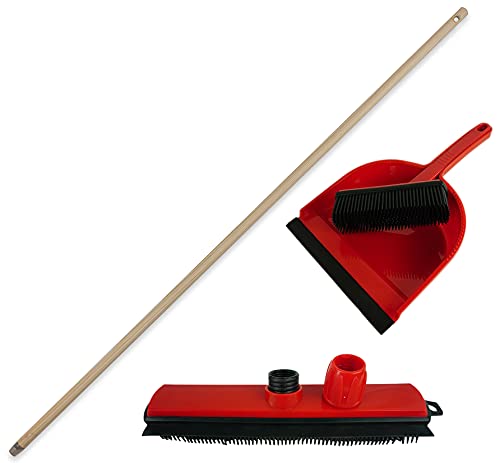 Novaliv Gummibesen Set mit Stiel & Kehrgarnitur I rot I Holzstiel I Noppenbesen Set Gummibesen Set Kehrset Gummi Handkehrset Novaliv Gummibesen Set mit Stiel & Kehrgarnitur I rot I Holzstiel I Noppenbesen Set Gummibesen Set Kehrset Gummi Handkehrset von Novaliv