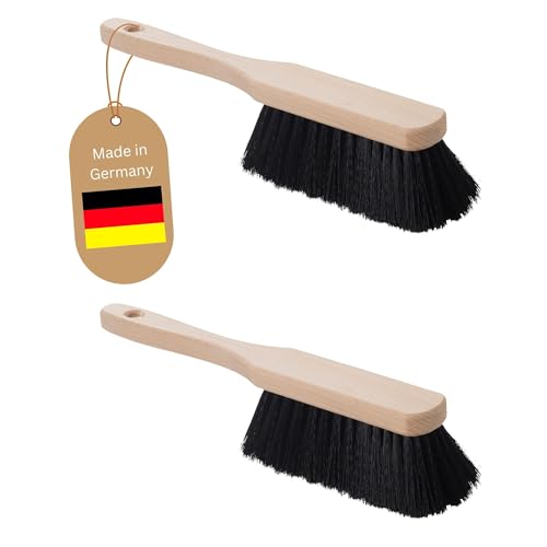 Novaliv 4er Set Handfeger KOKOSBORSTEN Autohandfeger Besen weiche Borsten  Kokosfeger Industriehandfeger Auto Schneebesen Holz Hand Brush Handfeger