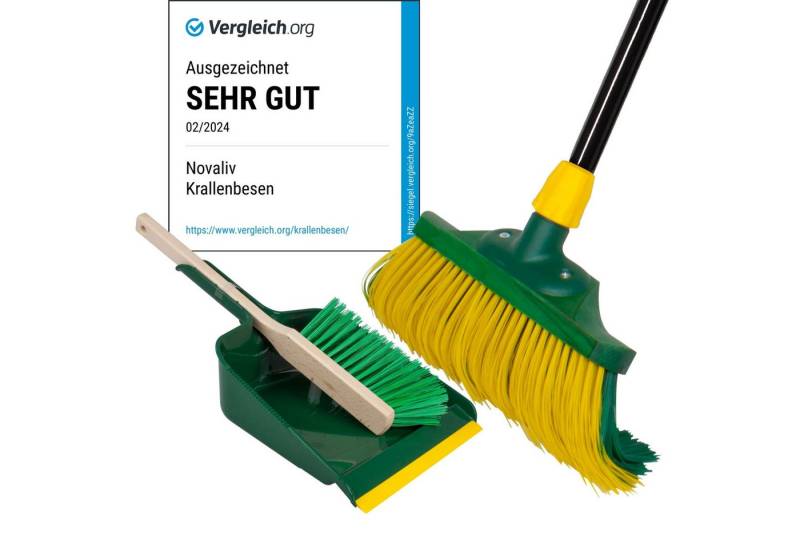 Novaliv Kehrgarnitur -, (1-tlg), Besenkopf mit Stiel und Handfeger mit Kehrschaufel von Novaliv