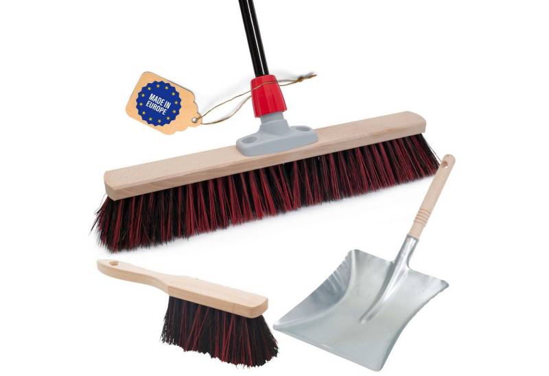 Novaliv Kehrgarnitur -, (1-tlg), Besenkopf mit Stiel und Handfeger mit Kehrschaufel von Novaliv