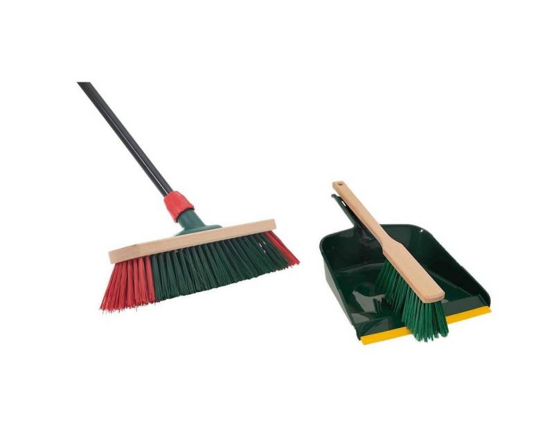 Novaliv Kehrgarnitur -, kehren draußen, (Spar-Set, 2-tlg., Straßenbesen, Kehrblech, Handfeger), robuste Elastonborsten von Novaliv