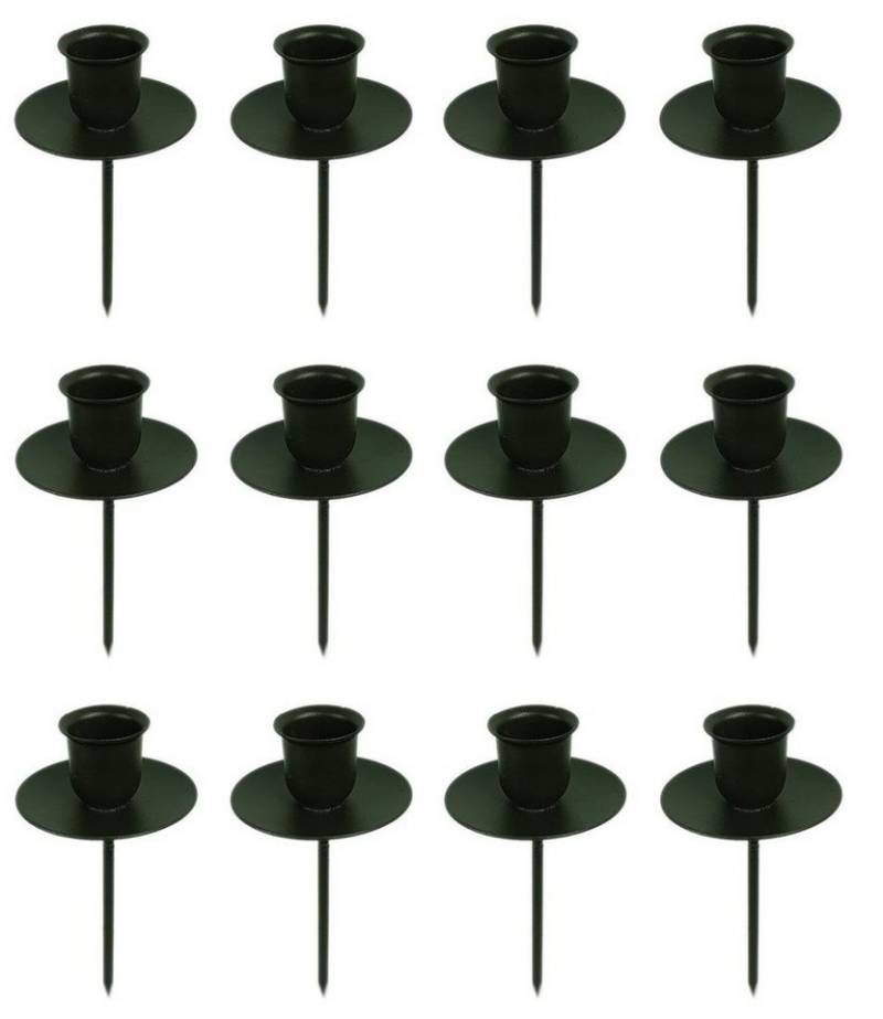 Novaliv Kerzenständer - (Spar-Set, 12 St), 12x Stabkerzen SCHWARZ von Novaliv