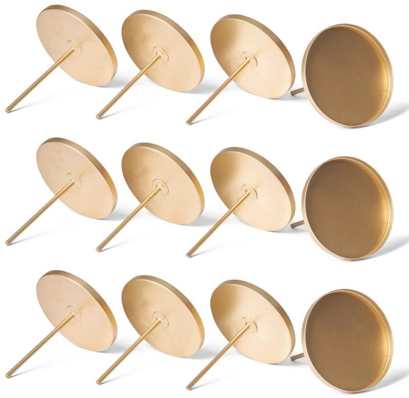 Novaliv Kerzenständer - (Spar-Set, 12 St., 12x Flach 10 cm Gold Kerzenpicks ohne Dorn - Gold), 12x Flach 10 cm Gold von Novaliv