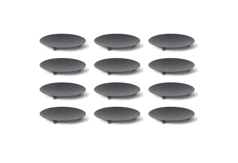 Novaliv Kerzenständer - (Spar-Set, 12 St., 12x Kerzenhalter mit 3 Füßen), 12x 8 cm Schwarz von Novaliv