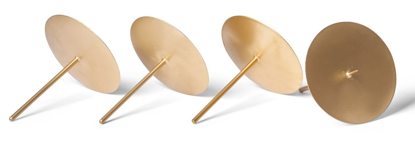 Novaliv Kerzenständer - (Spar-Set, 4 St., 4x Mit Dorn 10 cm Gold Kerzenpicks mit Dorn - Gold), 4x Mit Dorn 10 cm Gold von Novaliv