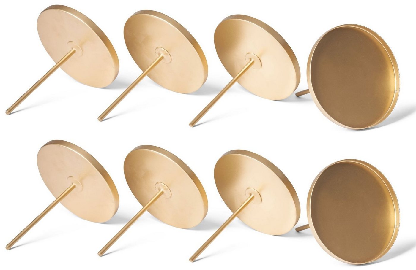 Novaliv Kerzenständer - (Spar-Set, 8 St., 8x Flach 8 cm Gold Kerzenpicks ohne Dorn - Gold), 8x Flach 8 cm Gold von Novaliv