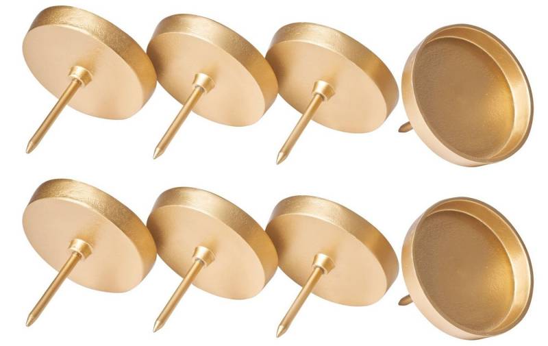 Novaliv Kerzenständer - (Spar-Set, 8 St., 8x Flach 9 cm Gold Alu Kerzenpicks), 8x Flach 9 cm Gold von Novaliv