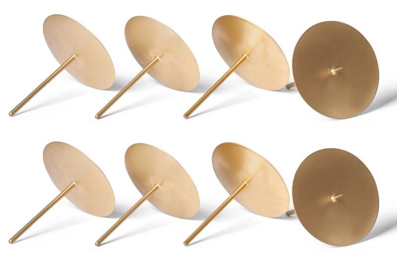 Novaliv Kerzenständer - (Spar-Set, 8 St., 8x Mit Dorn 10 cm Gold Kerzenpicks mit Dorn - Gold), 8x Mit Dorn 10 cm Gold von Novaliv