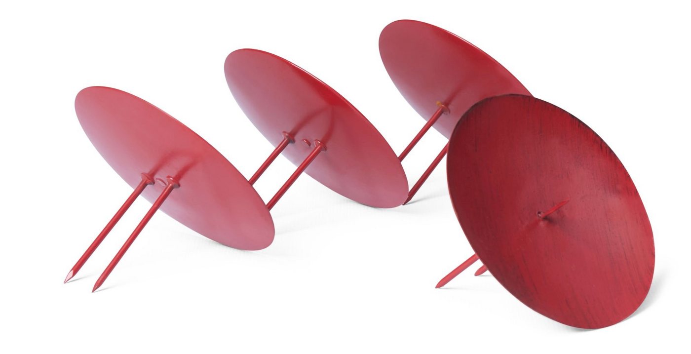 Novaliv Kerzenständer 24127-Var (Spar-Set, 4 St., 4x Mit Dorn 11 cm ROT lackiert Kerzenpicks mit Dorn - Rot), Kerzenpicks mit Dorn - Rot von Novaliv