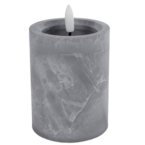 Novaliv Kleine LED Stumpenkerze Beton Optik 7,5cm ø, 10cm H, Echtwachspiegel 2 AA Batterien nötig LED Kerze mit Flackereffekt flammenlose Stumpenkerze LED Kerze schmal und klein Novaliv Kleine LED Stumpenkerze Beton Optik 7,5cm ø, 10cm H, Echtwachspiegel 2 AA Batterien nötig LED Kerze mit Flackereffekt flammenlose Stumpenkerze LED Kerze schmal und klein von Novaliv