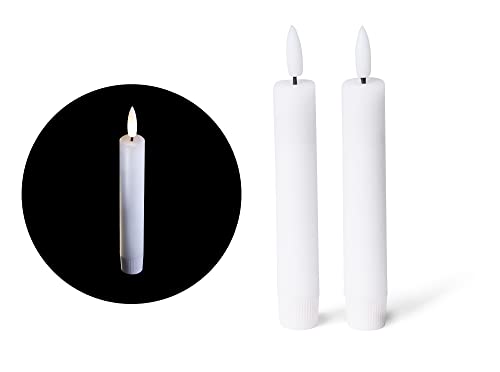 Novaliv LED Stabkerze 2er Indoor mit Timer Funktion - 6 Stunden - Weiß - 12,5cm Höhe für 2,2cm Durchmesser / 2 AAA Batterien notwendig - Stabkerze LED bewegliche Flamme Novaliv LED Stabkerze 2er Indoor mit Timer Funktion - 6 Stunden - Weiß - 12,5cm Höhe für 2,2cm Durchmesser / 2 AAA Batterien notwendig - Stabkerze LED bewegliche Flamme von Novaliv