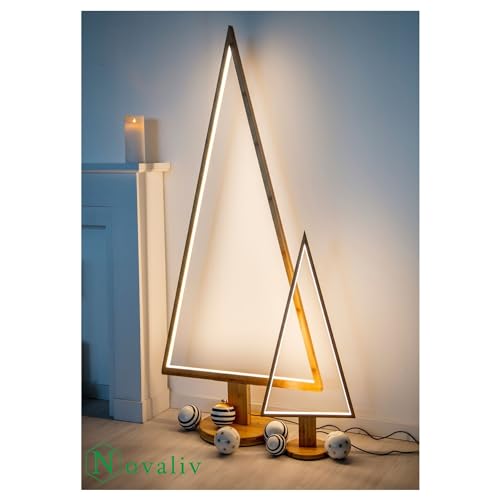 Novaliv LED Weihnachtsbaum Lampe 2er Set - 1x 75 x 32,5 & 1x 145 x 65 cm Naturholz Standlampe Wohnzimmer LED Warmweiß Baum beleuchtet innen - Innendeko Stehlampe Fensterdeko für Weihnachtszeit Novaliv LED Weihnachtsbaum Lampe 2er Set - 1x 75 x 32,5 & 1x 145 x 65 cm Naturholz Standlampe Wohnzimmer LED Warmweiß Baum beleuchtet innen - Innendeko Stehlampe Fensterdeko für Weihnachtszeit von Novaliv