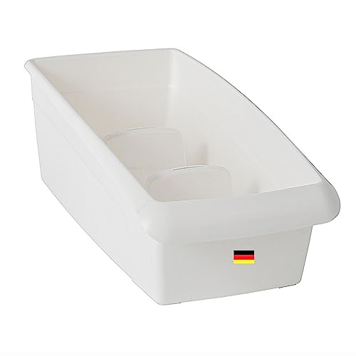 Novaliv Medikamenten Organizer groß Hausapotheke - 25 x 16 cm Weiss mit Abtrennung - Medikamentenbox Aufbewahrung für Pillen Tablettenbox Pflasterbox Medizinbox Verband Vitamin Behälter von Novaliv