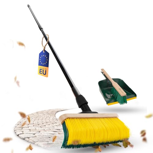 Novaliv Premium Krallenbesen mit Stiel 50cm inkl. Kehrgarnitur Outdoor, Spezialbesen gebogenen Borsten - Ideal als Gartenbesen, Kratzbesen, Kunstrasen Besen, Optimal für Camping, Straßenbesen von Novaliv