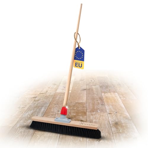 Novaliv Saalbesen Rosshaar I Hofbesen mit Holzstiel 40 cm I Rosshaar weich fein Kehrbesen Zimmerbesen Hofbesen von Novaliv