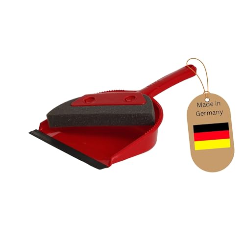 Novaliv Schaumstoffkehrgarnitur I rot I Schaufel und Besen I Schaumstoffhandfeger Hand Brush Handkehrer Handkehrset dust pan von Novaliv