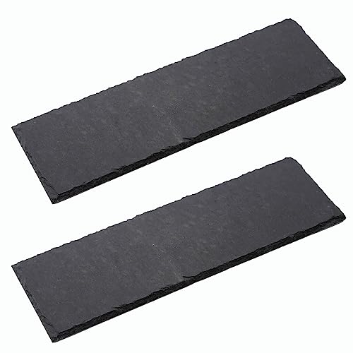 Novaliv 2x Schieferplatten I rechteckig I 40x30x0,5 cm I Schiefer Platten Schieferteller Servierteller Servierplatten Schiefer Teller Set Dekoplatte von Novaliv