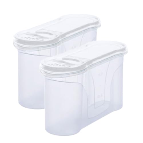 Novaliv Schüttdosen 2er SET Vorratsdose zum Streuen 1,3 Liter - Maße (LxBxH): 22 x 13 x 8,5 cm - Dose mit Deckel 1l für Müsli Mehl Zucker Dosen Küchen Organizer Food Box Meal-Prep-Boxen von Novaliv