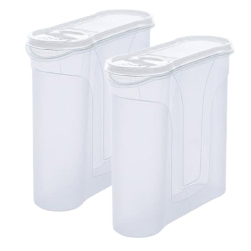 Novaliv Schüttdosen 2er Set Vorratsdose zum Streuen 4 Liter - Maße (LxBxH): 25,5 x 25,5 x 10 cm - Dose mit Deckel 4l für Müsli Mehl Zucker Dosen Küchen Organizer Food Box Meal-Prep-Boxen von Novaliv