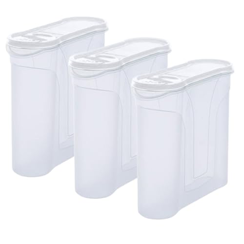 Novaliv Schüttdosen 3er SET Vorratsdose zum Streuen 2,4 Liter - Maße (LxBxH): 22 x 21 x 8,5 cm - Dose mit Deckel 2l für Müsli Mehl Zucker Dosen Küchen Organizer Food Box Meal-Prep-Boxen von Novaliv