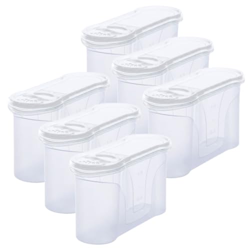 Novaliv Schüttdosen 6er SET Vorratsdose zum Streuen 1,3 Liter - Maße (LxBxH): 22 x 13 x 8,5 cm - Dose mit Deckel 1l für Müsli Mehl Zucker Dosen Küchen Organizer Food Box Meal-Prep-Boxen von Novaliv