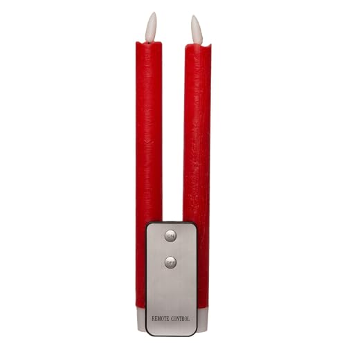 Novaliv Stabkerzen LED mit Timer ROT 2er Indoor mit 6 Stunden Timer - ECHTWACHS 23cm Höhe für Kerzen 2,2cm Durchmesser 2 AAA Batterien notwendig LED Stabkerzen flackernde Flamme bewegliche Flamme Novaliv Stabkerzen LED mit Timer ROT 2er Indoor mit 6 Stunden Timer - ECHTWACHS 23cm Höhe für Kerzen 2,2cm Durchmesser 2 AAA Batterien notwendig LED Stabkerzen flackernde Flamme bewegliche Flamme von Novaliv