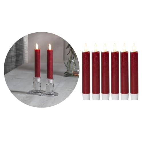 Novaliv Stabkerzen LED mit Timer ROT 6 Stück Indoor 6 Stunden ECHTWACHS 15cm Höhe für Kerzen 2,2cm Durchmesser 2 AAA Batterien notwendig LED Stabkerzen 4er Set 2X bewegliche Flamme Licht Novaliv Stabkerzen LED mit Timer ROT 6 Stück Indoor 6 Stunden ECHTWACHS 15cm Höhe für Kerzen 2,2cm Durchmesser 2 AAA Batterien notwendig LED Stabkerzen 4er Set 2X bewegliche Flamme Licht von Novaliv
