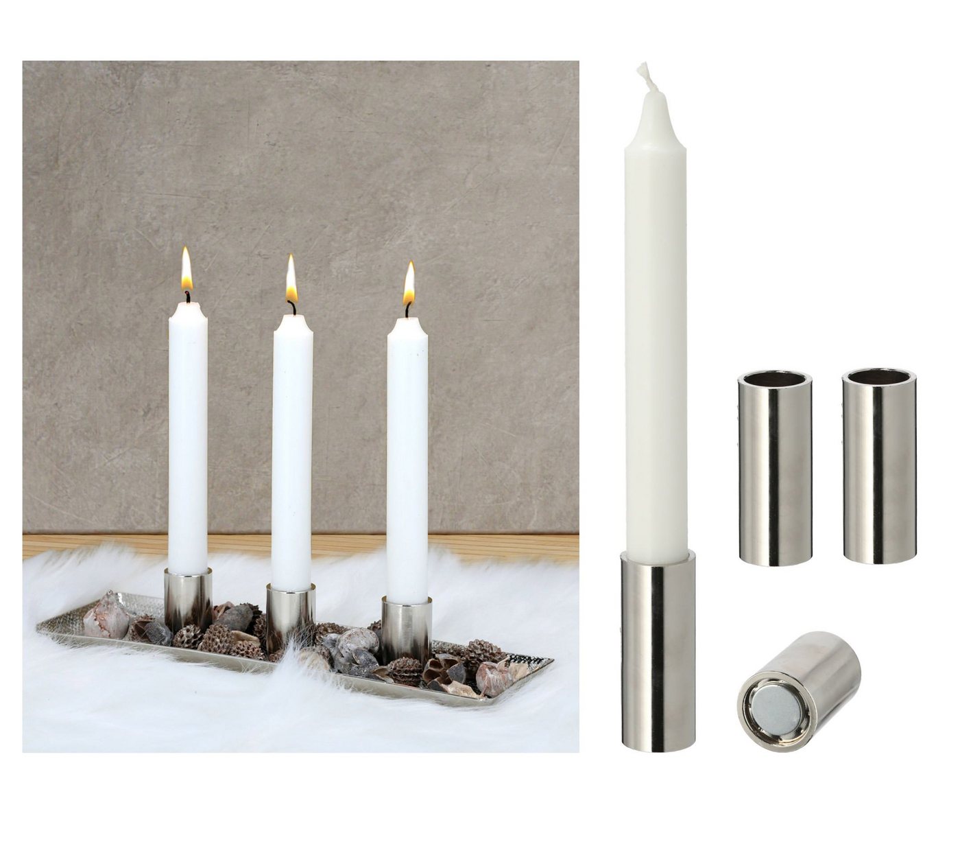 Novaliv Standkerzenhalter - (Spar-Set, 2 St), Stabkerzenhalter von Novaliv