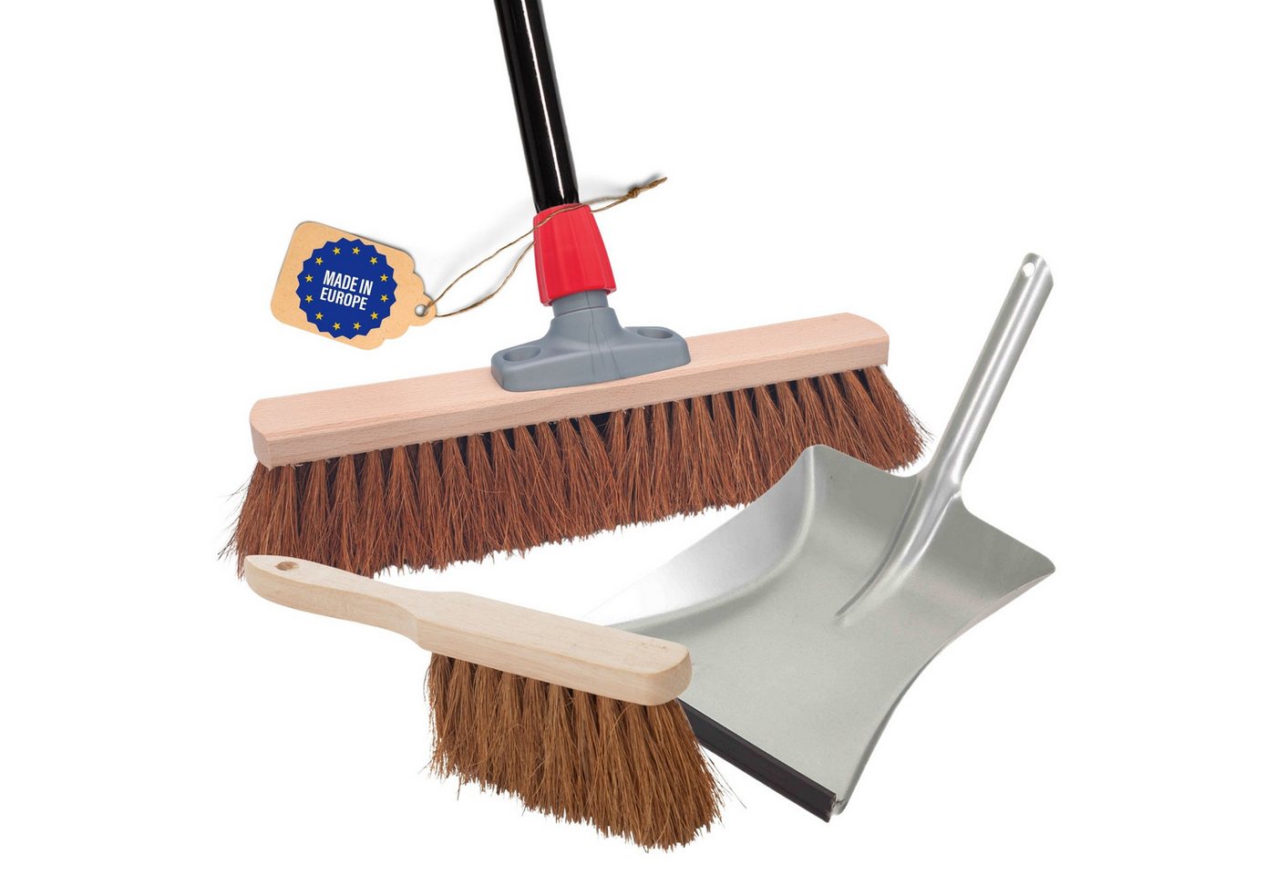 Novaliv Staubbesen - (1-St), Besenkopf mit Stiel und Handfeger mit Kehrschaufel von Novaliv