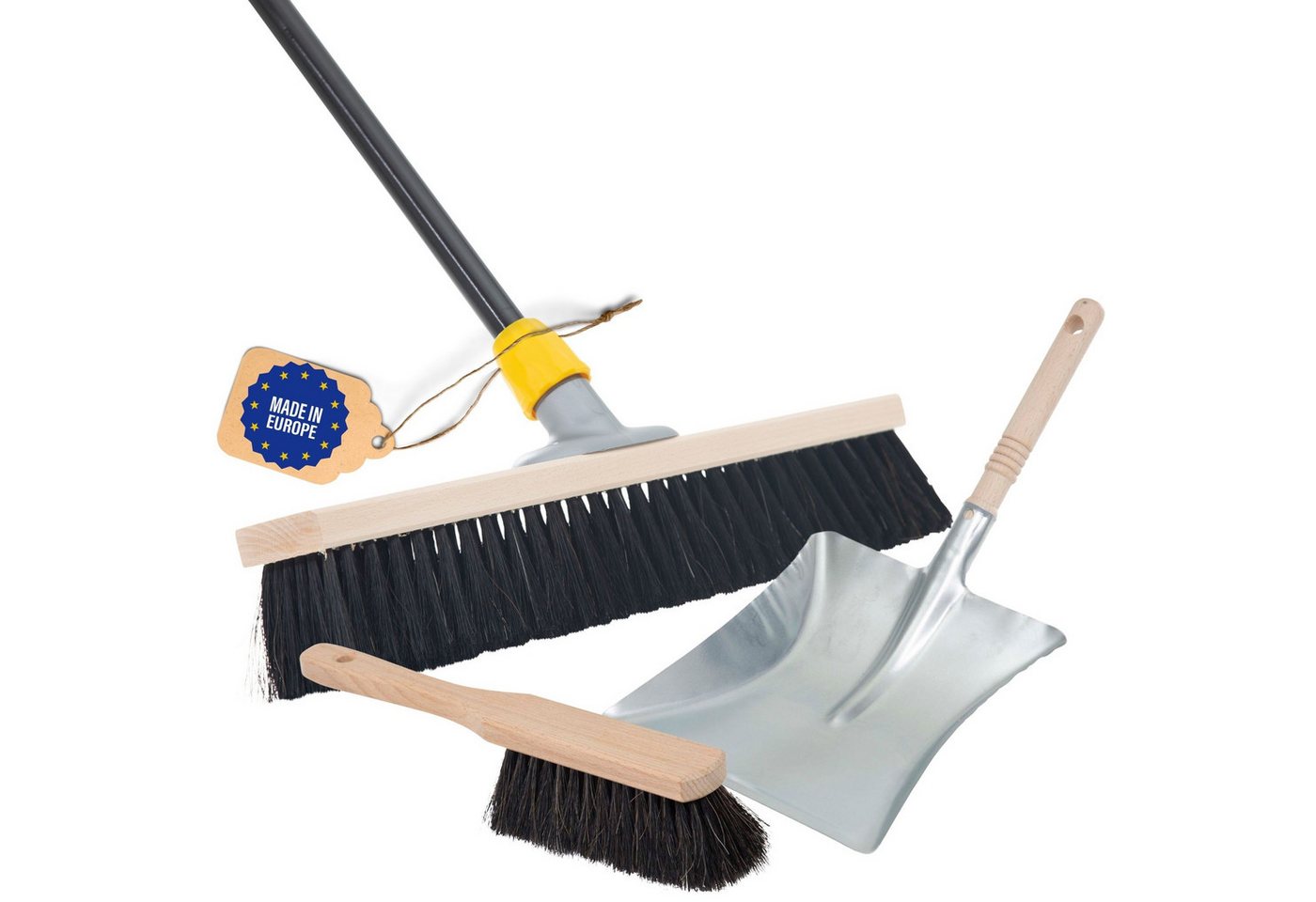 Novaliv Staubbesen - (1-St), Besenkopf mit Stiel und Handfeger mit Kehrschaufel von Novaliv