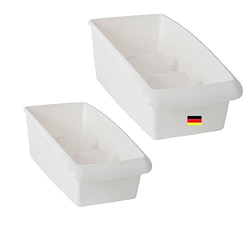Novaliv Suppentütenboxen Set - 25 x 12 cm und 25 x 16 cm WEISS - Gewürzaufbewahrung Box - Ordnungssystem für Schubladen - Aufbewahrung & Organisation für Dressing & Backzutaten von Novaliv