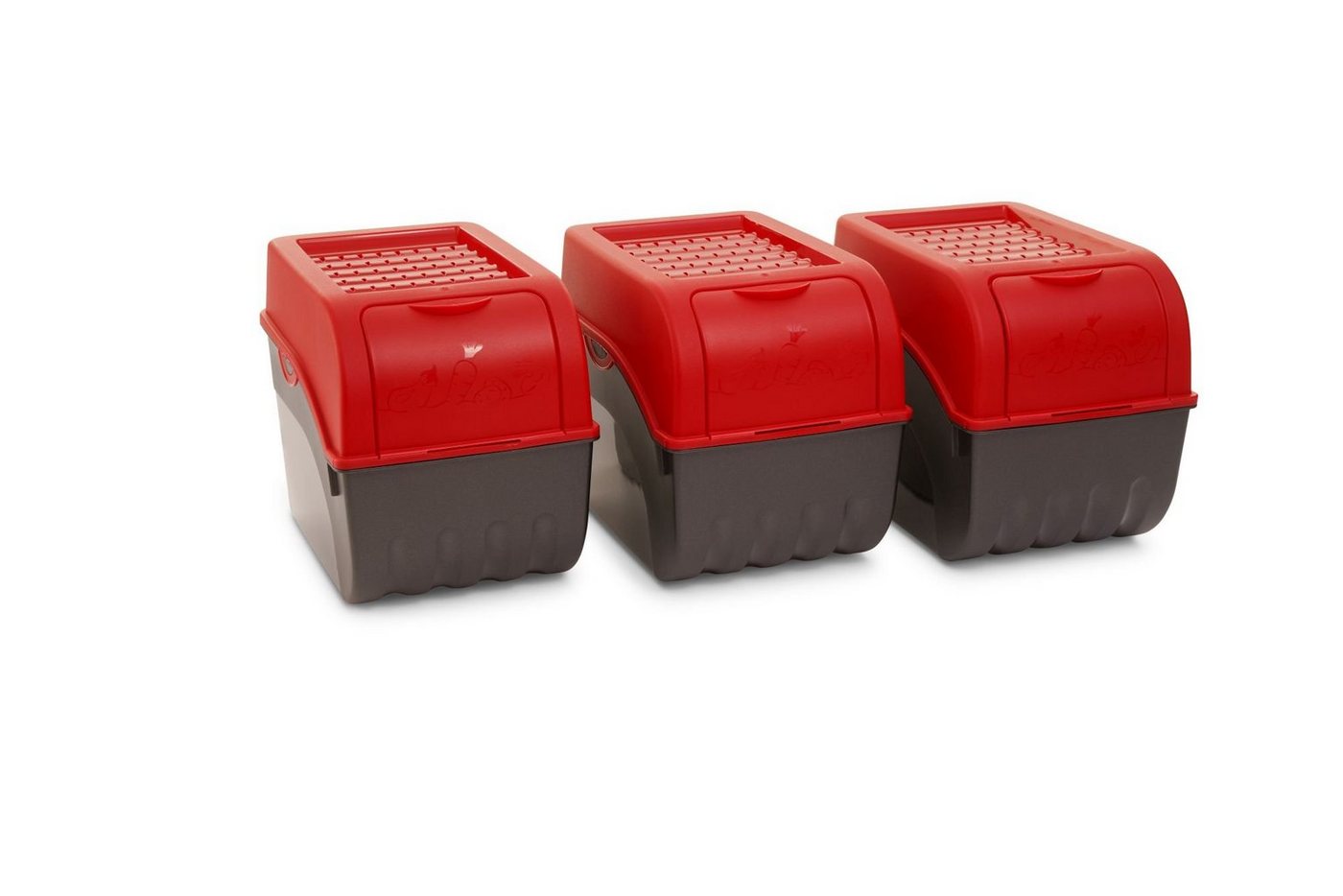 Novaliv Vorratsdose Kartoffelbox, Gemüsebox, Kartoffelkiste, 3x Gemüsebox 9L rot, (Spar-Set, 3-tlg), Hält das Gemüse länger frisch von Novaliv