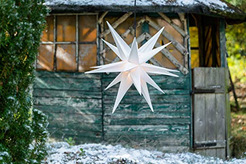 Novaliv Weihnachtsstern Dekostern 65cm Weiss für AUSSEN Kabel mit Trafo 3D Stern 18 Zackig Leuchtstern Weihnachtslicht Winterbeleuchtung 3D Stern Weihnachtslicht Xmas Lights Novaliv Weihnachtsstern Dekostern 65cm Weiss für AUSSEN Kabel mit Trafo 3D Stern 18 Zackig Leuchtstern Weihnachtslicht Winterbeleuchtung 3D Stern Weihnachtslicht Xmas Lights von Novaliv