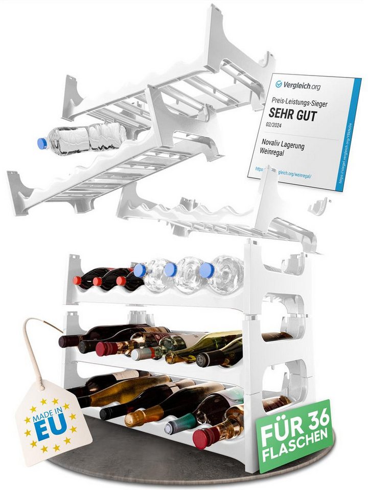 Novaliv Weinregal -, Spar-Set 6-tlg., Stapelbar,platzsparend, erweiterbar von Novaliv