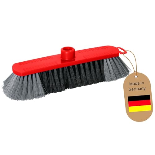 Novaliv Zimmerbesen 30 cm FEINE KUNSTBORSTEN Kehrbesen Rot Saalbesen - OHNE Stiel NUR Besenkopf - Saalbesen mit Gewinde für 22mm Besenstiele geeignet - Spinnwebenbesen Zimmerbesen Magic Broom von Novaliv