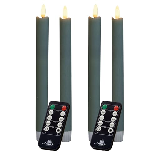 Sparset Stabkerzen LED mit Timer Klein+Groß Grün 4 Stück Grün Indoor - 6 Stunden - ECHTWACHS 18cm+23cm Höhe für Kerzen 2,2cm Durchmesser 2 AAA Batterien notwendig LED Stabkerzen flackernde Flamme Sparset Stabkerzen LED mit Timer Klein+Groß Grün 4 Stück Grün Indoor - 6 Stunden - ECHTWACHS 18cm+23cm Höhe für Kerzen 2,2cm Durchmesser 2 AAA Batterien notwendig LED Stabkerzen flackernde Flamme von Novaliv