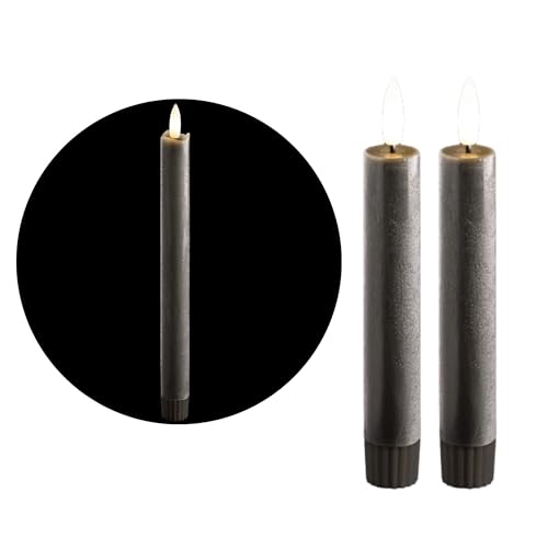 Stabkerzen LED mit Timer GRAU 2er indoor mit Timer Funktion 6 Stunden ECHTWACHS 15cm Höhe für Kerzen 2,2cm Durchmesser 2 AAA Batterien notwendig LED Stabkerzen flackernde Flamme bewegliche Flamme Stabkerzen LED mit Timer GRAU 2er indoor mit Timer Funktion 6 Stunden ECHTWACHS 15cm Höhe für Kerzen 2,2cm Durchmesser 2 AAA Batterien notwendig LED Stabkerzen flackernde Flamme bewegliche Flamme von Novaliv