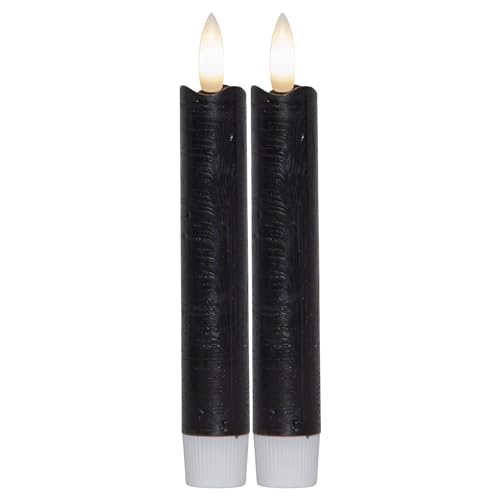 Stabkerzen LED mit Timer SCHWARZ 2er indoor mit Timer Funktion 6 Stunden ECHTWACHS 15cm Höhe für Kerzen 2,2cm Durchmesser 2 AAA Batterien notwendig LED Stabkerzen flackernde Flamme bewegliche Flamme Stabkerzen LED mit Timer SCHWARZ 2er indoor mit Timer Funktion 6 Stunden ECHTWACHS 15cm Höhe für Kerzen 2,2cm Durchmesser 2 AAA Batterien notwendig LED Stabkerzen flackernde Flamme bewegliche Flamme von Novaliv