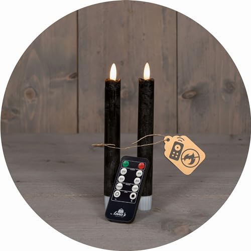 Stabkerzen LED mit Timer SCHWARZ 2er indoor mit Timer Funktion 6 Stunden ECHTWACHS 18cm Höhe für Kerzen 2,2cm Durchmesser 2 AAA Batterien notwendig LED Stabkerzen flackernde Flamme bewegliche Flamme Stabkerzen LED mit Timer SCHWARZ 2er indoor mit Timer Funktion 6 Stunden ECHTWACHS 18cm Höhe für Kerzen 2,2cm Durchmesser 2 AAA Batterien notwendig LED Stabkerzen flackernde Flamme bewegliche Flamme von Novaliv