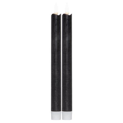 Stabkerzen LED mit Timer SCHWARZ 2er indoor mit Timer Funktion 6 Stunden ECHTWACHS 24cm Höhe für Kerzen 2,2cm Durchmesser 2 AAA Batterien notwendig LED Stabkerzen flackernde Flamme bewegliche Flamme Stabkerzen LED mit Timer SCHWARZ 2er indoor mit Timer Funktion 6 Stunden ECHTWACHS 24cm Höhe für Kerzen 2,2cm Durchmesser 2 AAA Batterien notwendig LED Stabkerzen flackernde Flamme bewegliche Flamme von Novaliv