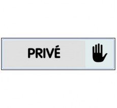 Novap Schild, Aufschrift"Privé", 170 x 45 mm, fest, silberfarben/Grau Metallic von NOVAP