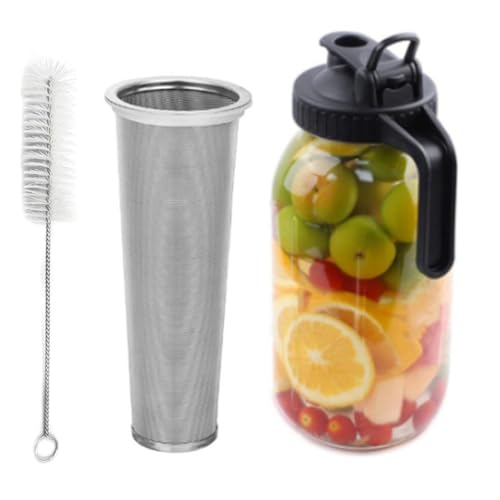 Novara Cold-Brew-Kaffeemaschine, 64-Unzen-Cold-Brew- mit Edelstahl-Super-Dense-Filter für Iced Brew-Kaffee, Eiskaffee, Cold-Brew-Glasfilter, Eistee-A von Novara