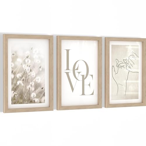 Novart Bilder mit Rahmen Blumen - Wohnzimmer Schlafzimmer Büro Wanddeko - 3 Bilder Set Beige - N123330aR1 Novart Bilder mit Rahmen Blumen - Wohnzimmer Schlafzimmer Büro Wanddeko - 3 Bilder Set Beige - N123330aR1 von Novart