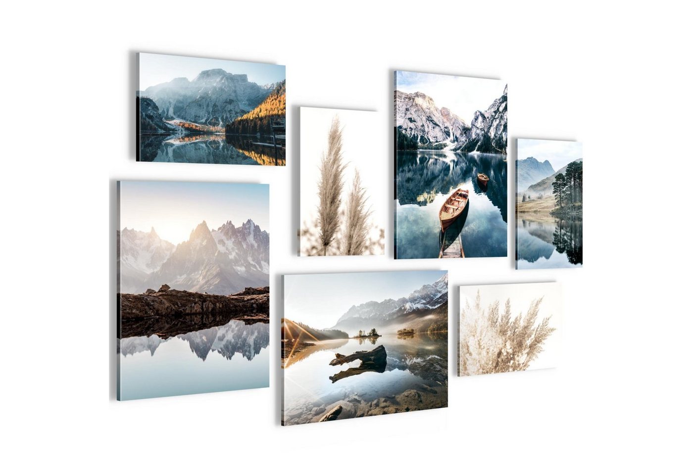 Novart Wandbild Wandbilder Set Landschaft Natur See Berge 100x70 cm, Berge von Novart